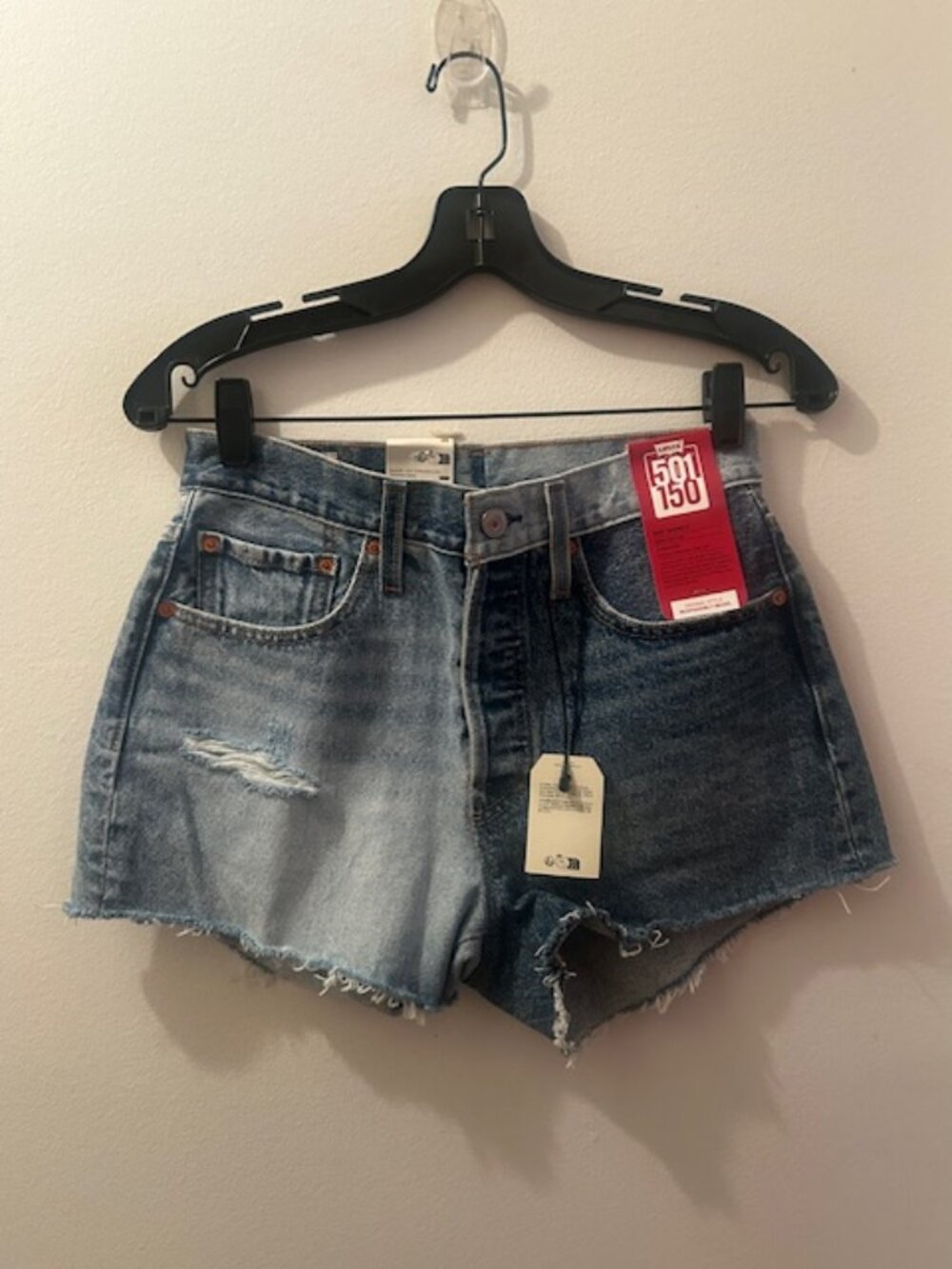 Levi's 501 Special Anniversary Edition Two-Tone Women's Raw Edge Denim ShortsNWT